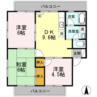 ブランシェ中須【1階】の間取り