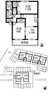 パールメゾン A【101号室】の間取り