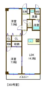 サンステージ東川口【3階】の間取り