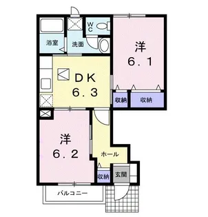 ファミール 鶴市 A【1階】の間取り