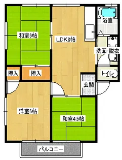コーポ赤木B【201号室】の間取り