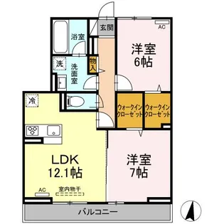 D-reshidense西町【3階】の間取り
