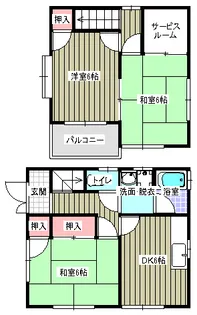 ハイツさらがい【C号室】の間取り