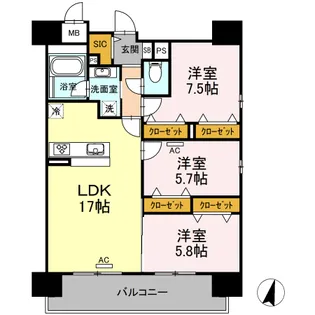 Sereno光南【9階】の間取り