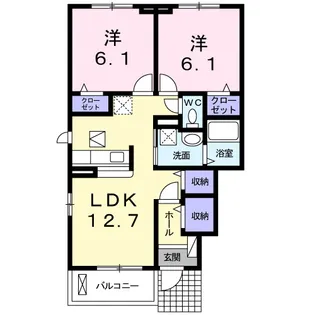 アンソレイユB【1階】の間取り