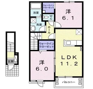 シルフィード津之郷【2階】の間取り