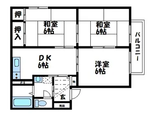 フェアリーランドB棟【1階】の間取り