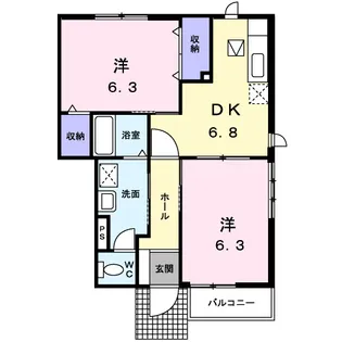 ガーデンハウスB【1階】の間取り