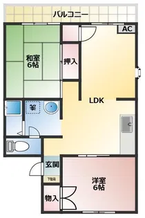 サンハイツ宮川A【201号室】の間取り