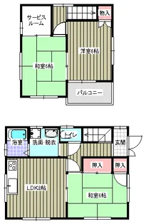 洲崎ハイツ【02号室】の間取り