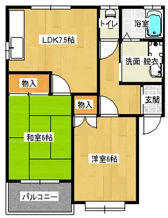 サンシャインB【1階】の間取り