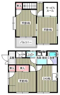 ハイツさらがい【H号室】の間取り