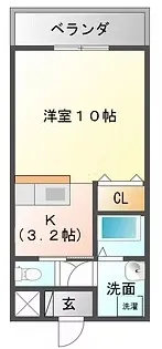 アビーロード【304号室】の間取り
