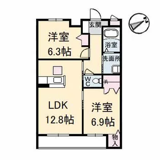 グランマスト多治米B【1階】の間取り