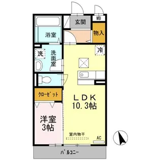 ノール リヴィエール ドゥ【1階】の間取り
