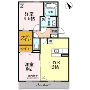 エザンス水呑 B棟【3階】の間取り
