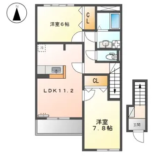 Sunny Court,【2階】の間取り
