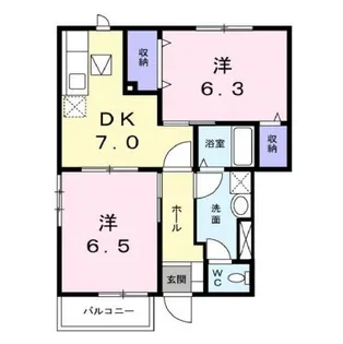 ガーデンハウスB【1階】の間取り
