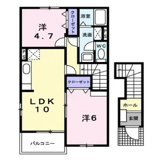 カーサフィオーレA【201号室】の間取り