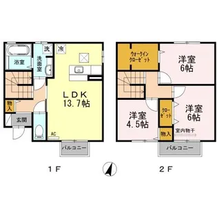 ウィット西深津 B棟の間取り