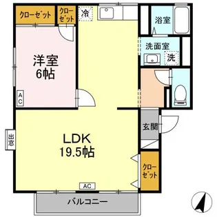 ピースフルいのうえ A棟【101号室】の間取り