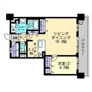 アルファゲートタワー福山駅前【603号室】の間取り