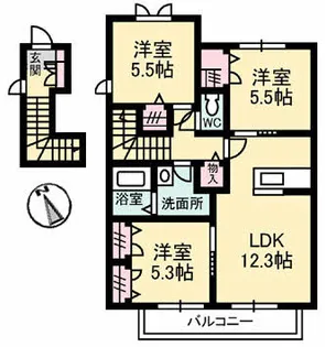 グランマスト川口 C【2階】の間取り
