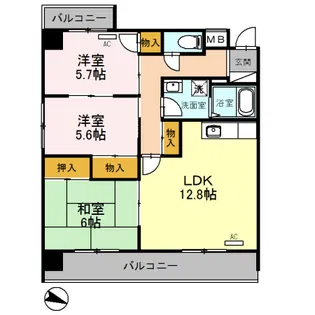 グリーンビュー西町【2階】の間取り
