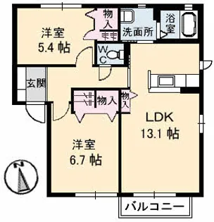 ハピネス A棟【1階】の間取り