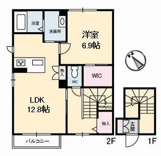 ルミナスキタヤマⅡ【2階】の間取り