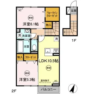 リバーサイド【2階】の間取り