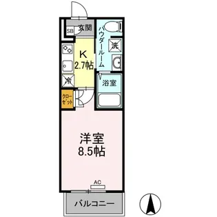 ラ・ヴィ・アン・ローズ南本庄【3階】の間取り