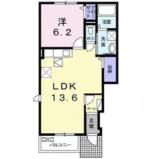 ラブ・ラ・ドールA【1階】の間取り