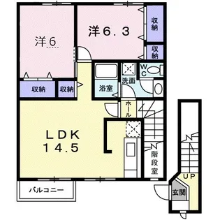 コートヤード B【2階】の間取り