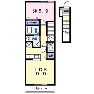 パレス ニュールミネ C【2階】の間取り