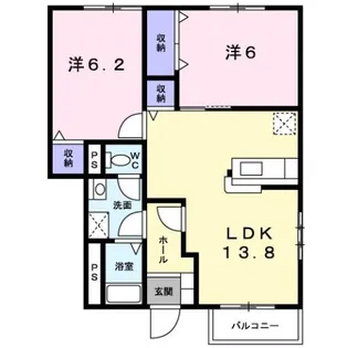 セレーノA【1階】の間取り