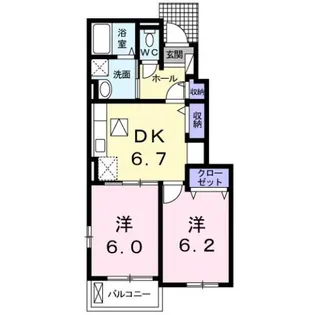 ポポラーレ・ミーチC【1階】の間取り