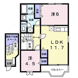 フラット・ハイムA【2階】の間取り