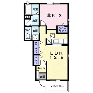 フラット・ハイム E【1階】の間取り