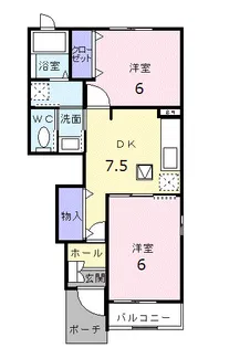 プリーマ パラスト B【1階】の間取り