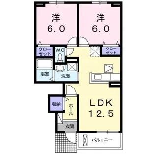 カトル・セゾンD【1階】の間取り
