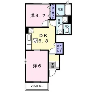 ラ・フェスタA【1階】の間取り