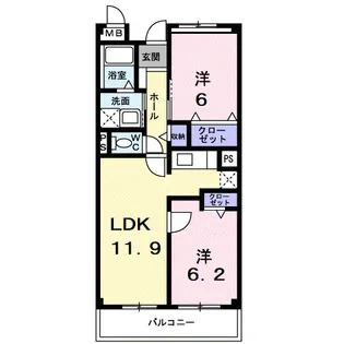 ヴェルドミール今津【4階】の間取り