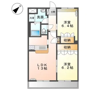 カーサ愛 2番館【1階】の間取り