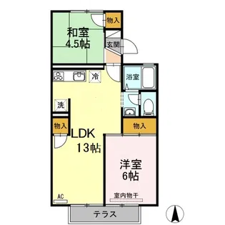 セジュール三島 A棟【1階】の間取り