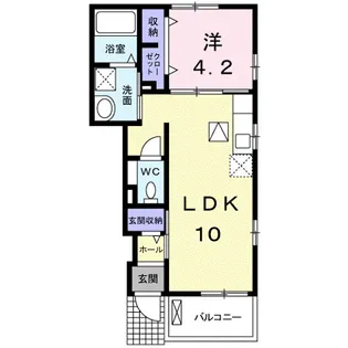スザンヌ ラングランA【1階】の間取り