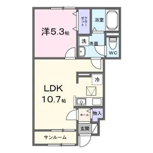 カーサヴィゴ鴨方【1階】の間取り