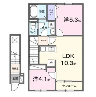 カーサヴィゴ鴨方【2階】の間取り