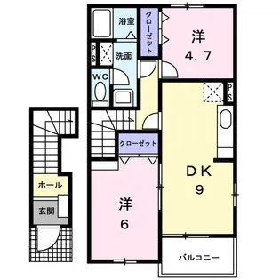 カーサフィオーレA【2階】の間取り