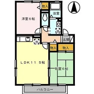 セジュール西屋 B棟【2階】の間取り